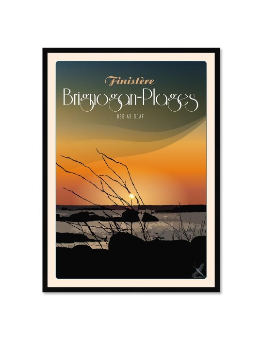 Brignogan-Plages Beg Ar Scaf - Poster affiche – image encadrée