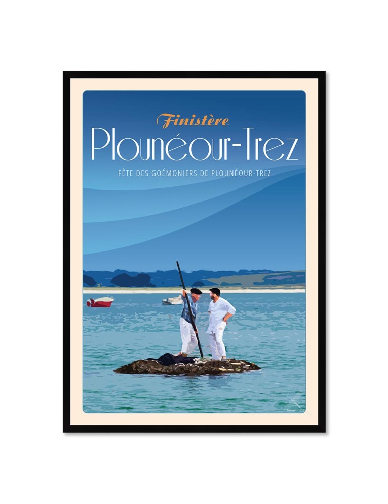 Plonéour-Trez Fête des Goémoniers - Poster affiche – image encadrée