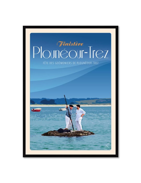 Plonéour-Trez Fête des Goémoniers - Poster affiche – image encadrée