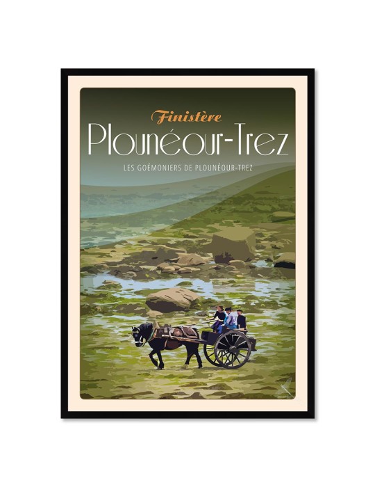 Plonéour-Trez Fête des Goémoniers - Poster affiche – image encadrée