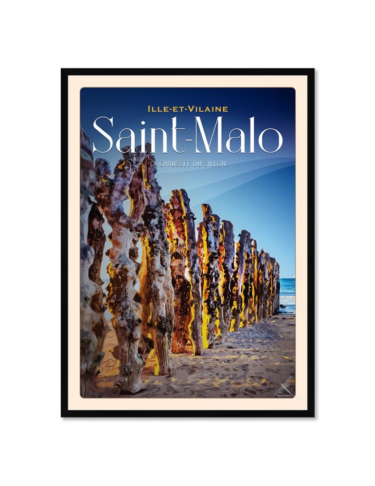 Saint-Malo - La Chaussée du Sillon - Poster affiche – image encadrée