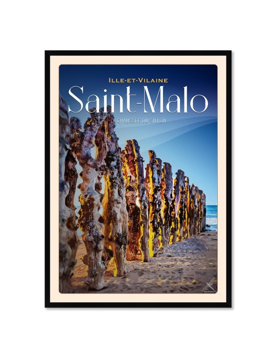 Saint-Malo - La Chaussée du Sillon - Poster affiche – image encadrée