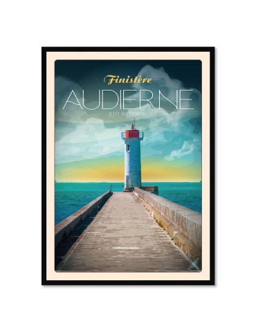 Audierne - Jetée Raoulic - Poster affiche – image encadrée