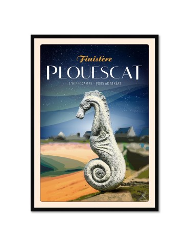 Plouescat - L'hippocampe, Port Ar Stréat - Poster affiche – image encadrée