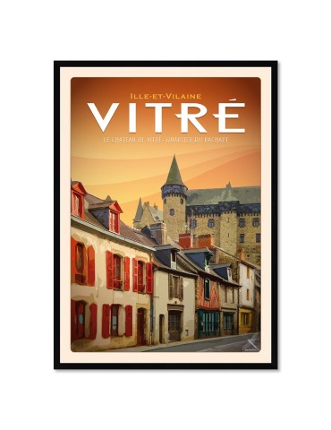Vitré - Quartier du Rachapt - Poster affiche – image encadrée