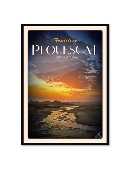 Plouescat - Baie Du Kernic "sunset" - Poster affiche – image encadrée