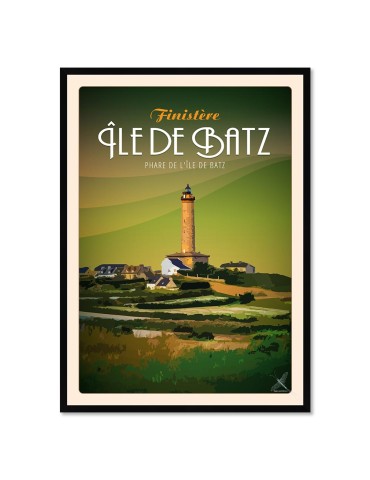 Île de Batz - Phare - Poster affiche – image encadrée