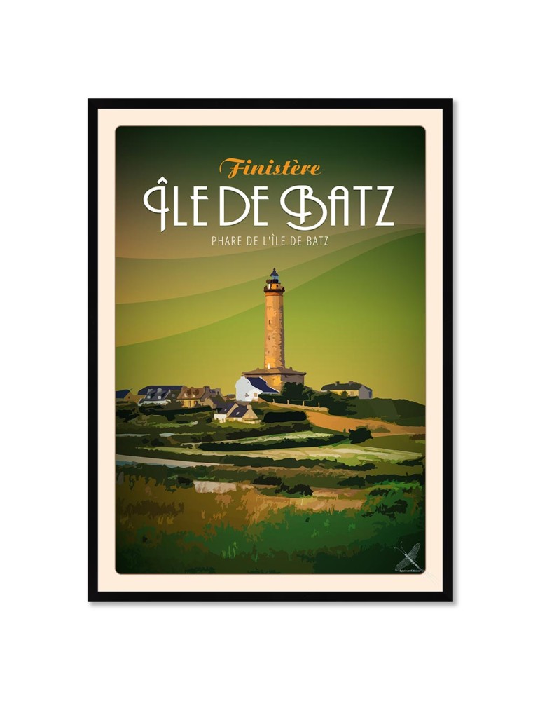 Île de Batz - Phare - Poster affiche – image encadrée