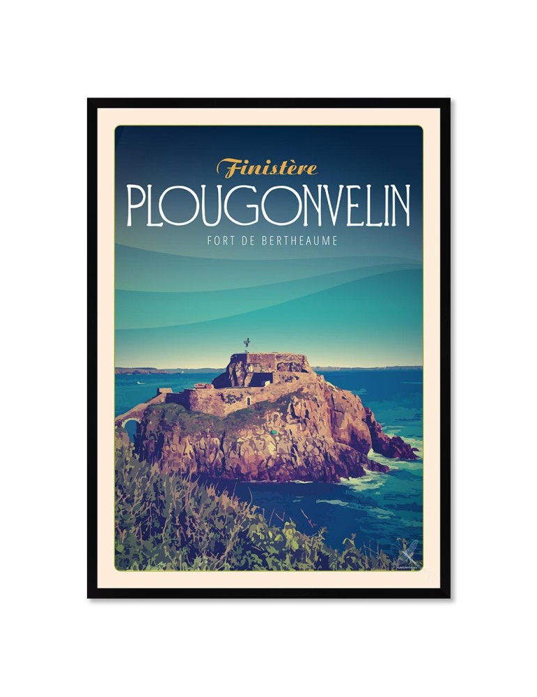 Plougonvelin - Fort de Bertheaum - Poster affiche – image encadrée
