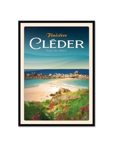 Cléder - Plage des Amiets - Poster affiche – image encadrée