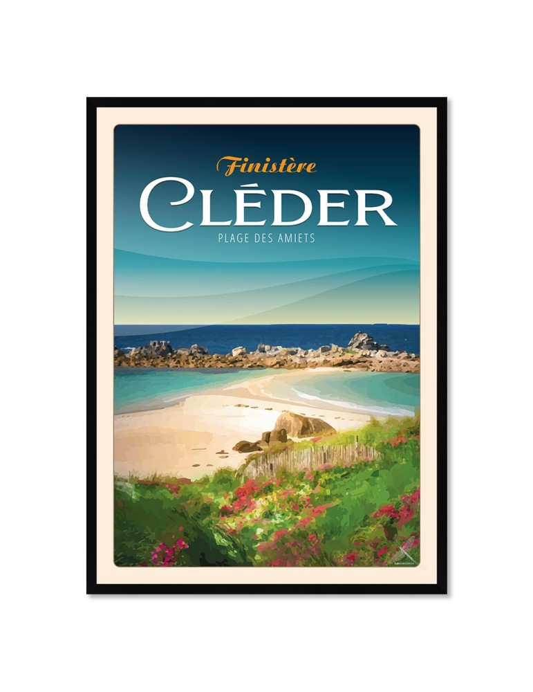 Cléder - Plage des Amiets - Poster affiche – image encadrée