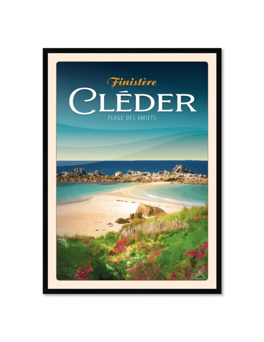 Cléder - Plage des Amiets - Poster affiche – image encadrée