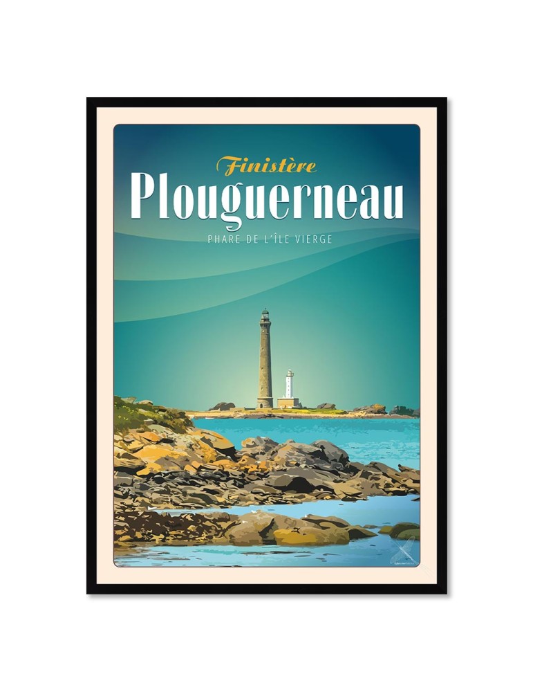 Plouguerneau - Phare de l'île Vierge - Poster affiche – image encadrée