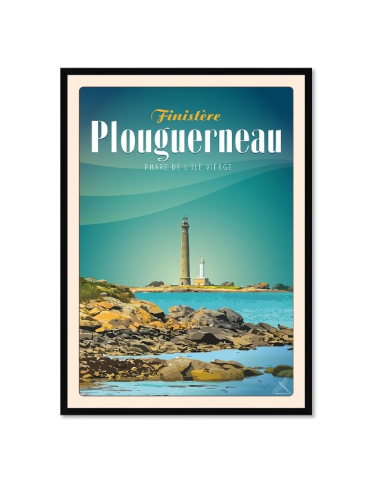 Plouguerneau - Phare de l'île Vierge - Poster affiche – image encadrée