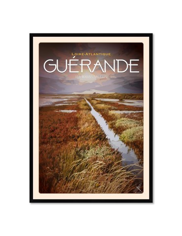 Guérande - Les Marais Salants - Poster affiche – image encadrée