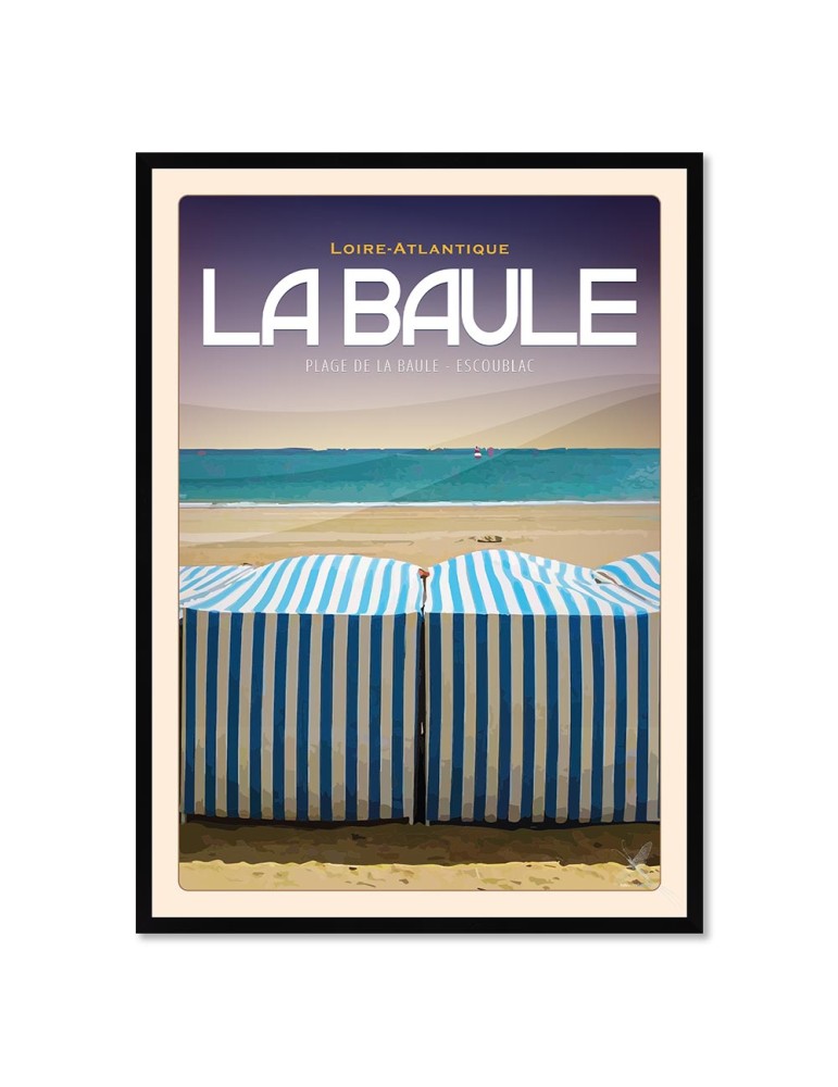 La Baule - Plage de La baule-Escoublac - Poster affiche – image encadrée