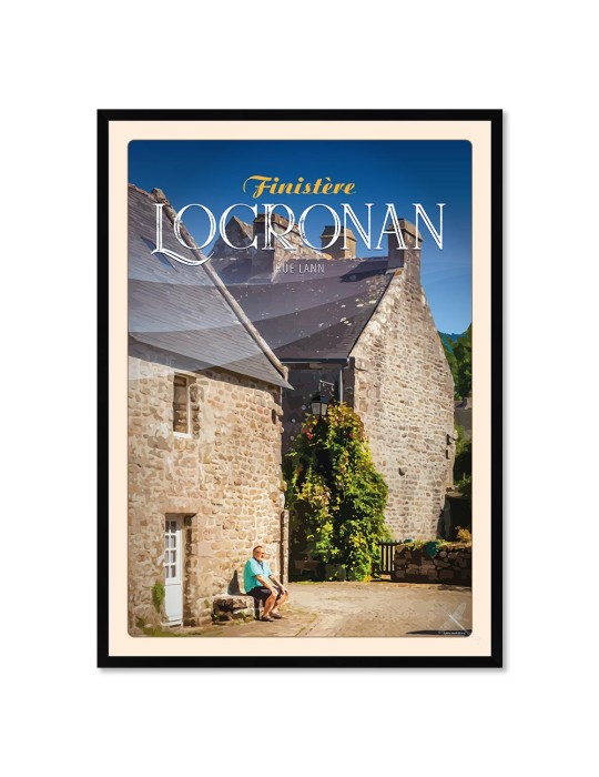 Locronan - Rue Lann - Poster affiche – image encadrée