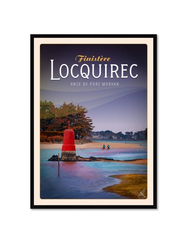 Locquirec - Anse du Porz Morvan - Poster affiche – image encadrée