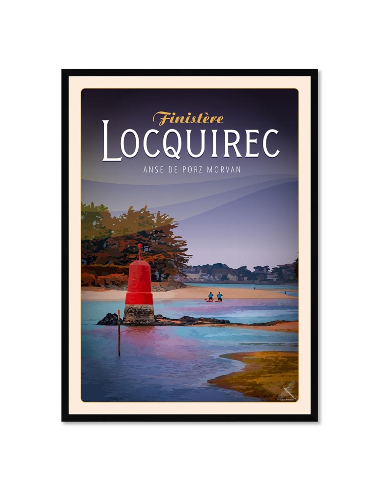 Locquirec - Anse du Porz Morvan - Poster affiche – image encadrée