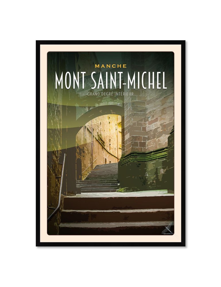 Mont-Saint-Michel - Grand Degré Intérieur - Poster affiche – image encadrée