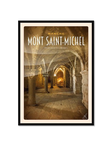 Mont-Saint-Michel - Promenoir des Moines - Poster affiche – image encadrée