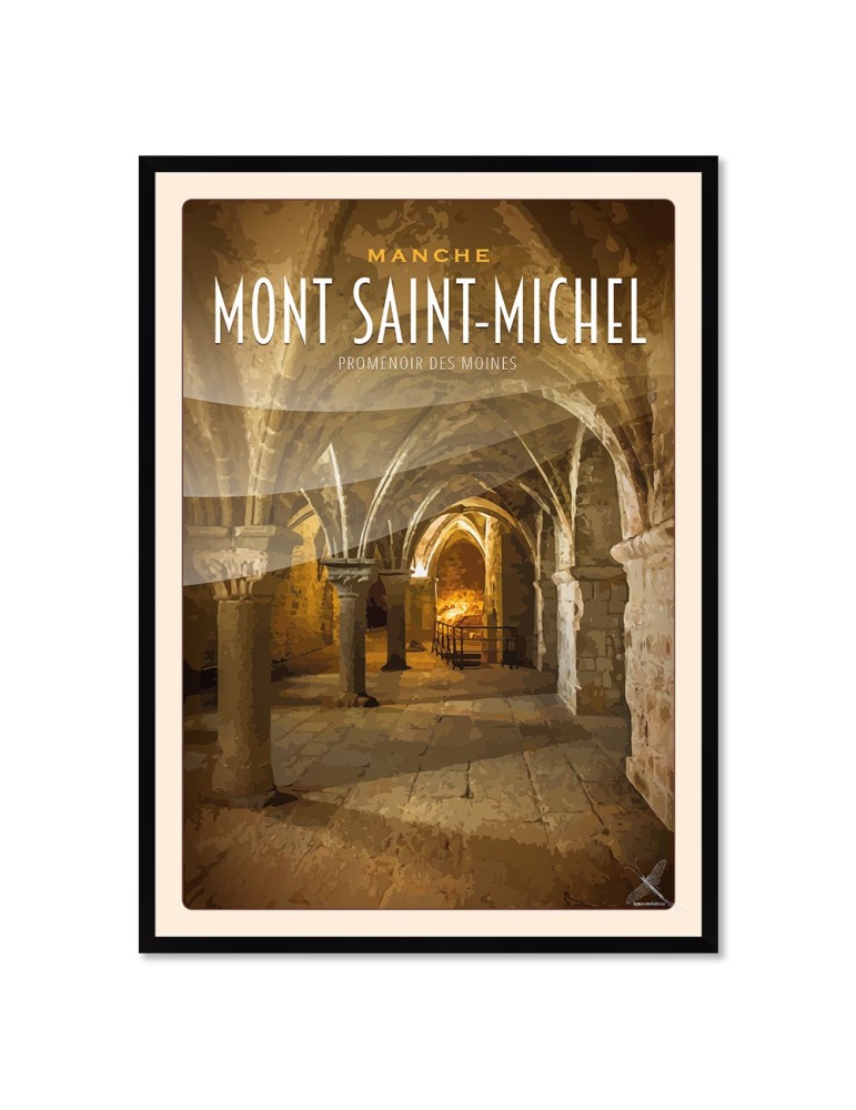 Mont-Saint-Michel - Promenoir des Moines - Poster affiche – image encadrée