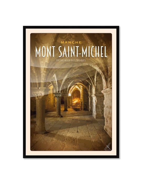 Mont-Saint-Michel - Promenoir des Moines - Poster affiche – image encadrée