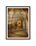 Mont-Saint-Michel - Promenoir des Moines - Poster affiche – image encadrée