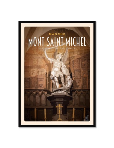Mont-Saint-Michel - Saint Michel Terrassant Le Dragon - Poster affiche – image encadrée