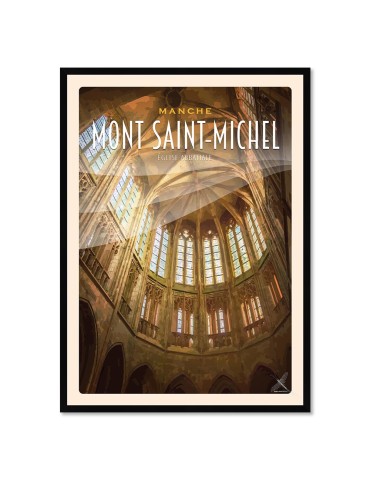 Mont-Saint-Michel - Voûte du choeur Eglise Abbatiale - Poster affiche – image encadrée
