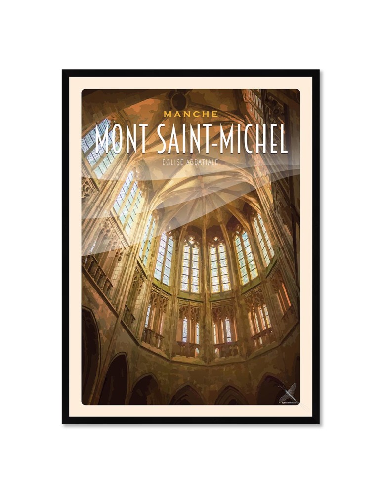 Mont-Saint-Michel - Voûte du choeur Eglise Abbatiale - Poster affiche – image encadrée