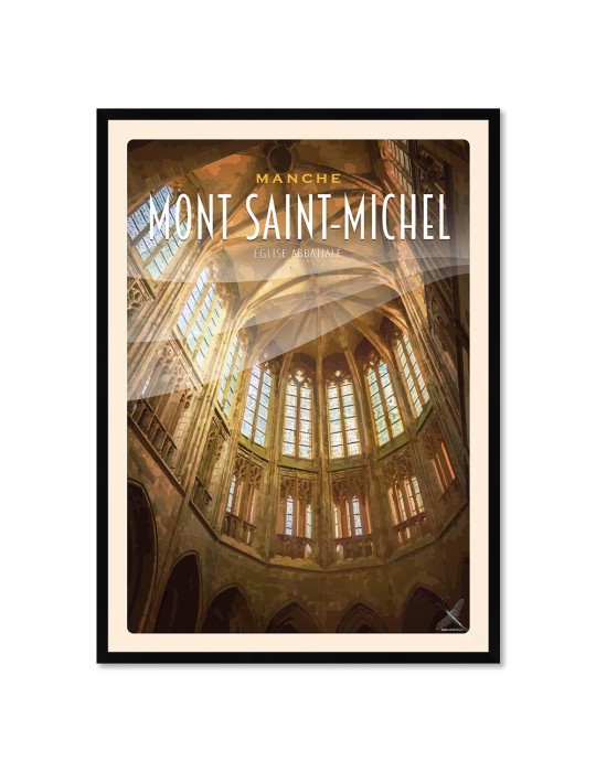 Mont-Saint-Michel - Voûte du choeur Eglise Abbatiale - Poster affiche – image encadrée