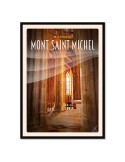 Mont-Saint-Michel - Colonnes Eglise Abbatiale - Poster affiche – image encadrée
