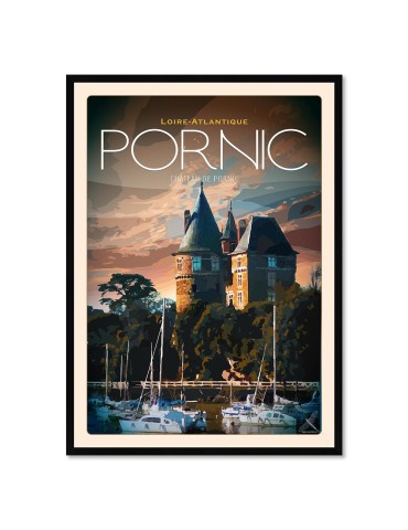 Pornic - Le Château - Poster affiche – image encadrée