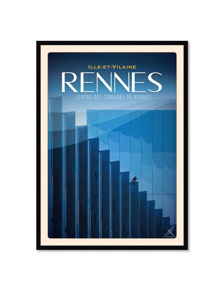 Rennes - Centre des Congrès - Poster affiche – image encadrée