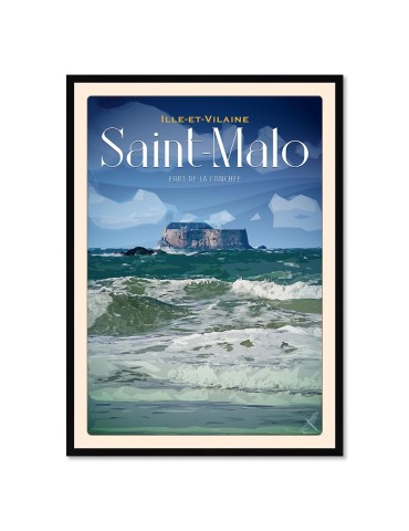 Saint Malo - Fort De La Conchée - Poster affiche – image encadrée
