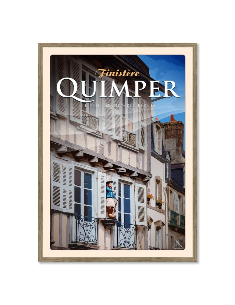 Quimper - Le Petit Glazik - Poster affiche – image encadrée