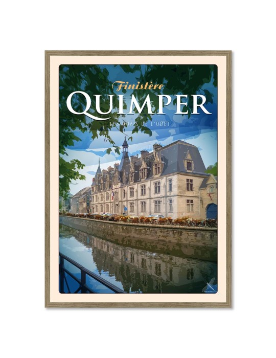 Quimper - Quai de l'Odet Préfecture - Poster affiche – image encadrée