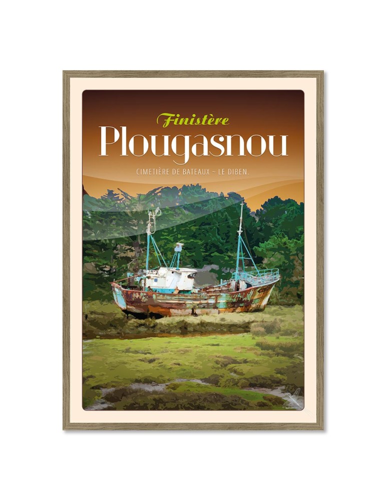 Plougasnou - Cimetière de Bateaux - Poster affiche – image encadrée