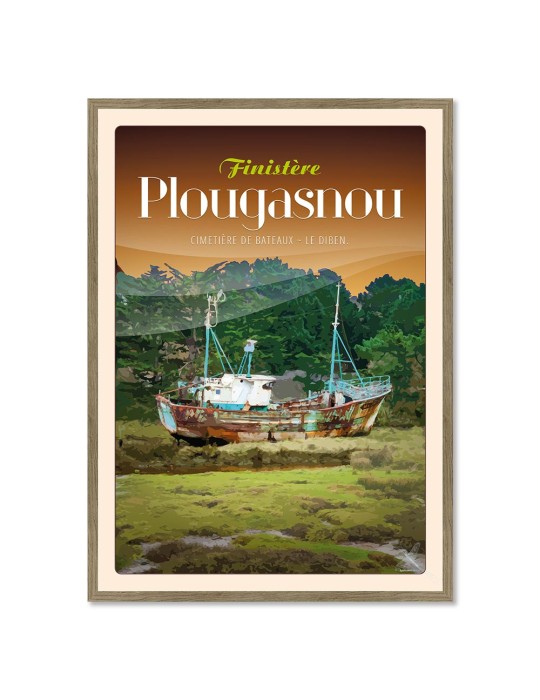 Plougasnou - Cimetière de Bateaux - Poster affiche – image encadrée