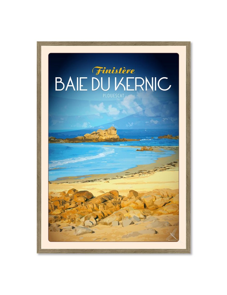 Plouescat - Baie du Kernic - Poster affiche – image encadrée
