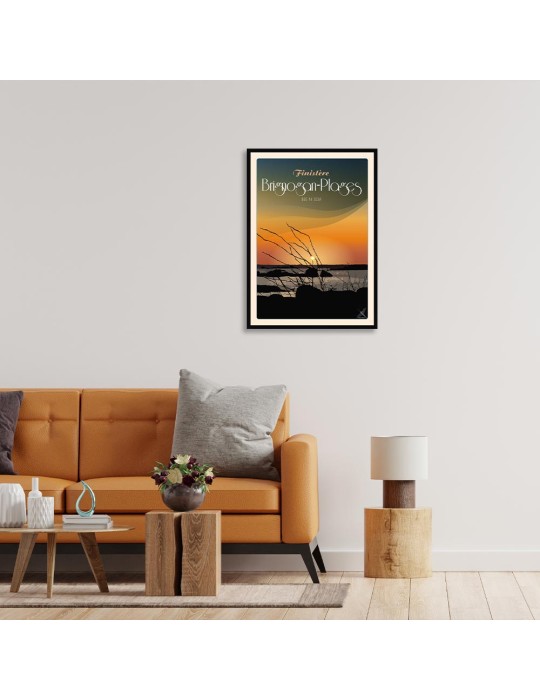 Brignogan-Plages Beg Ar Scaf - Poster affiche – image encadrée