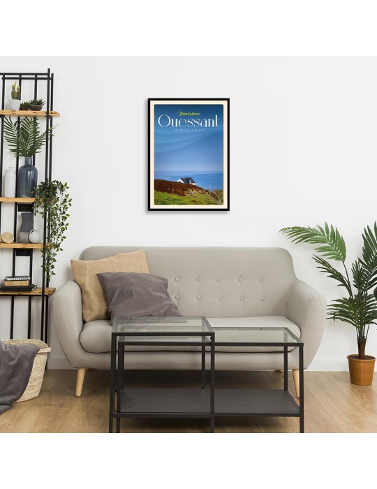 Ouessant Maison sur la Falaise - Poster affiche – image encadrée