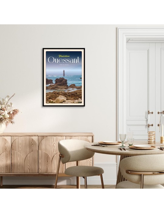 Ouessant Phare du Nividic - Poster affiche – image encadrée