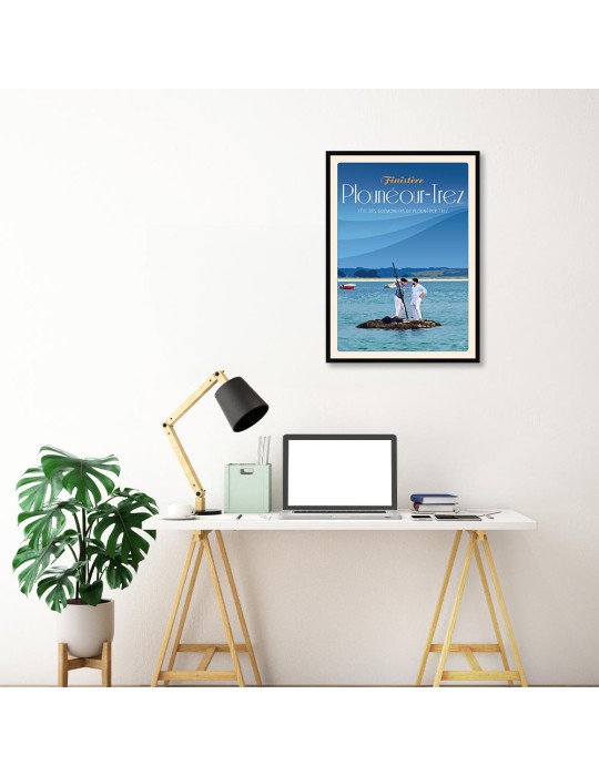 Plonéour-Trez Fête des Goémoniers - Poster affiche – image encadrée