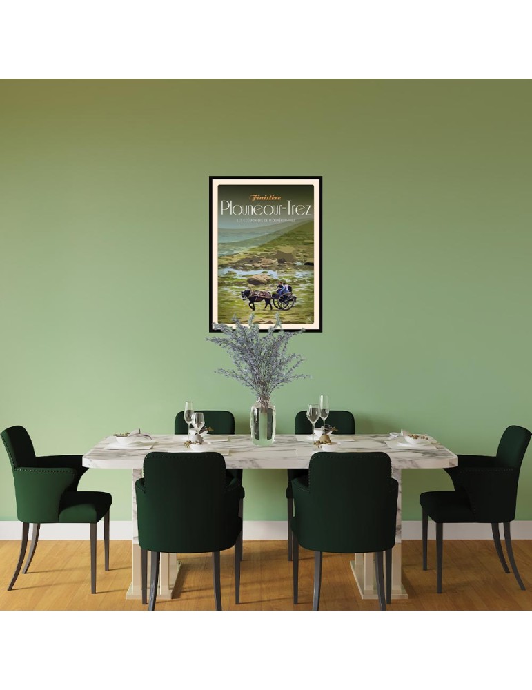 Plonéour-Trez Fête des Goémoniers - Poster affiche – image encadrée