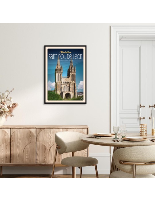Saint-Pôl-De-Léon - Cathédrale Saint Paul Aurélien - Poster affiche – image encadrée