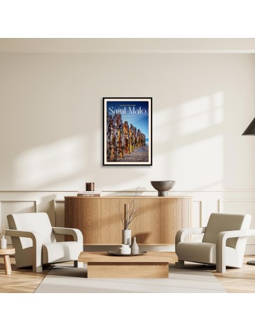 Saint-Malo - La Chaussée du Sillon - Poster affiche – image encadrée 2