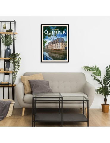 Quimper - Quai de l'Odet Préfecture - Poster affiche – image encadrée 2