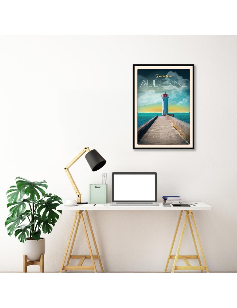 Audierne - Jetée Raoulic - Poster affiche – image encadrée